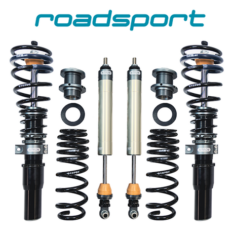 Nitron RoadSport dampers, black springs and rear spring adjusters; generic product illustration