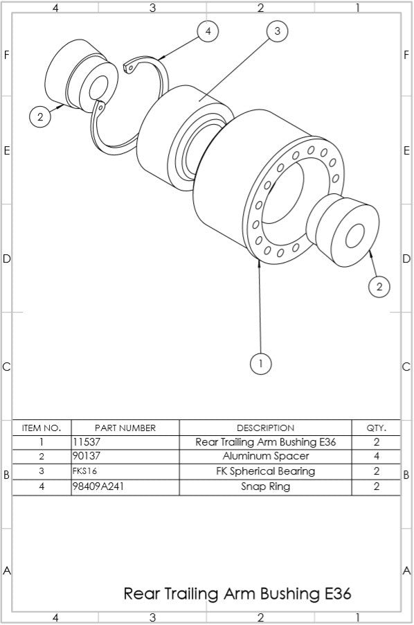 SPL BMW E36/E46 Rear Trailing Arm Bushings